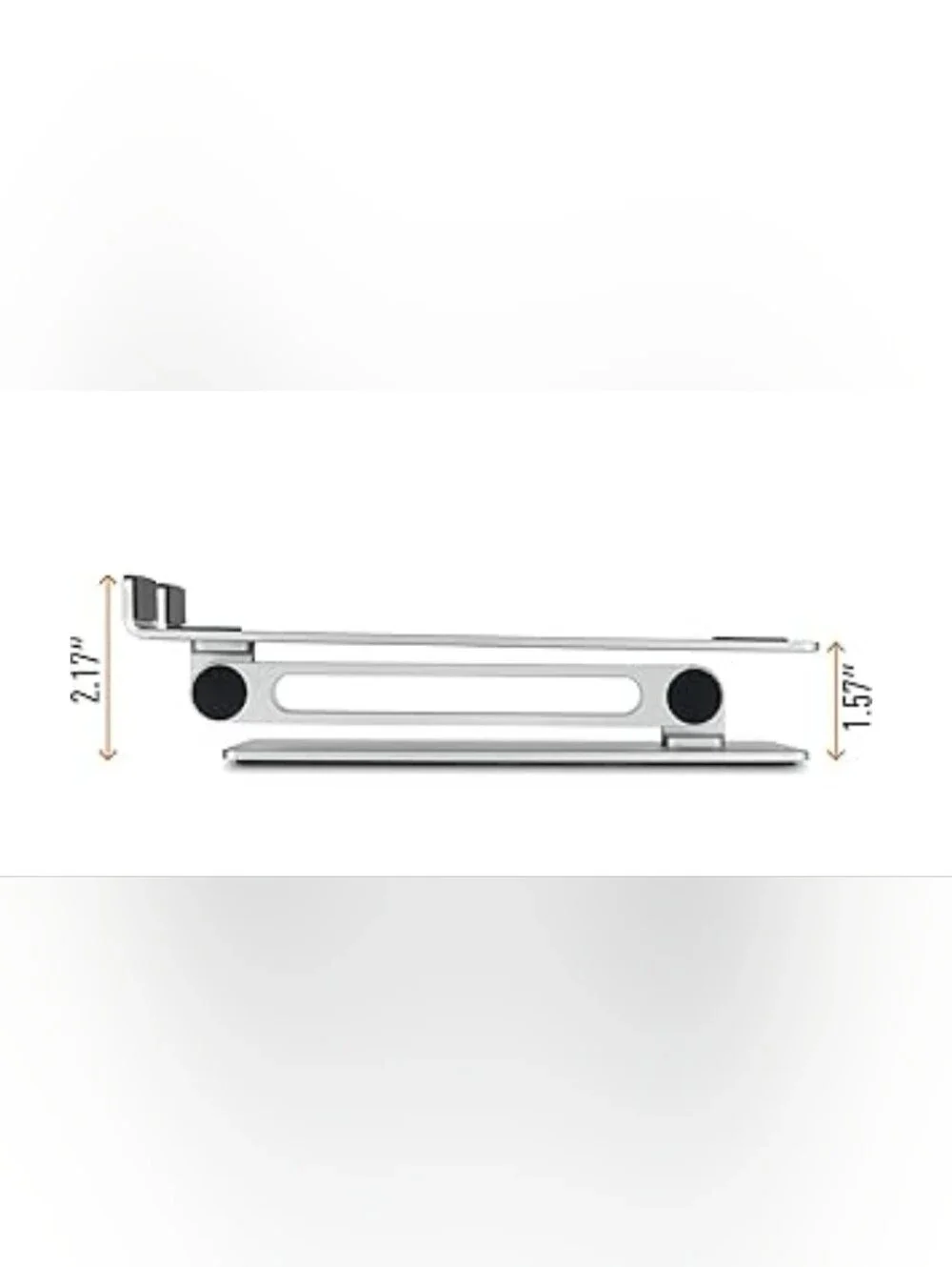 DURABLE Laptop Stand Rise Aluminum Silver 10-17in Adjustable Anti-Slip